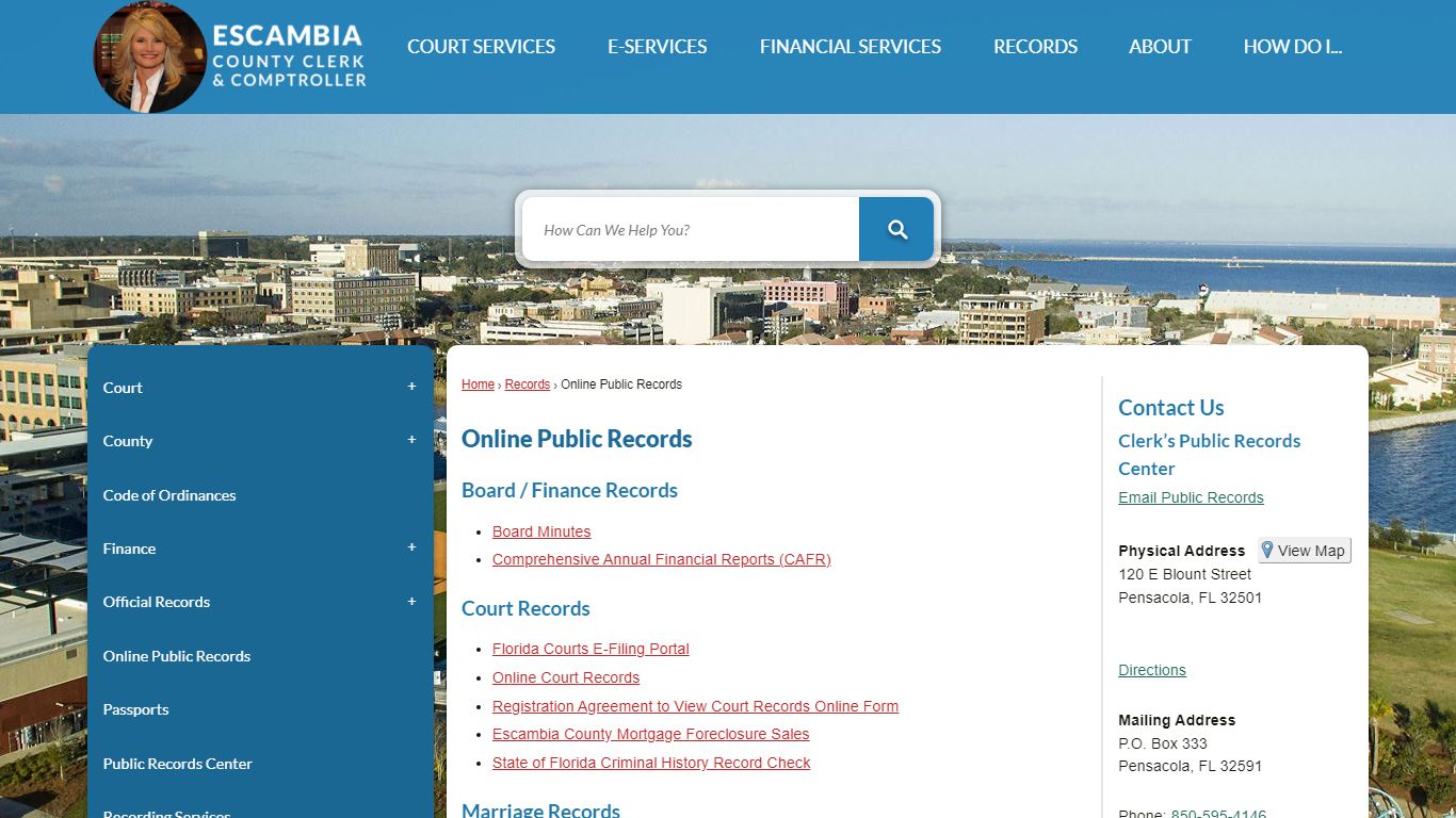 Online Public Records | Escambia County Clerk, FL